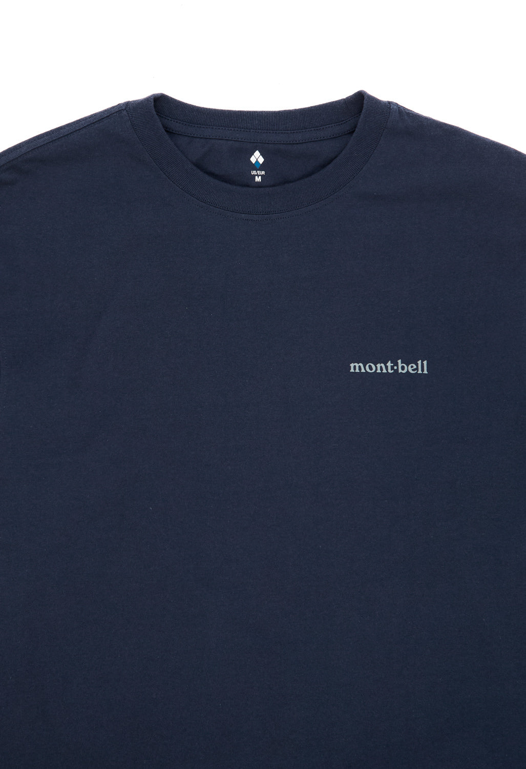Montbell Men's Pear Skin Cotton Long Sleeve Road To The Mountains T-Shirt - Navy