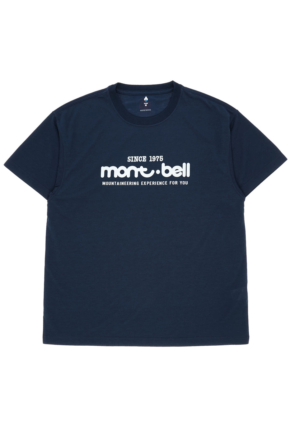 Montbell 50th Anniversary Men's Wickron Classic Montbell Logo Short Sleeve T-Shirt - Navy