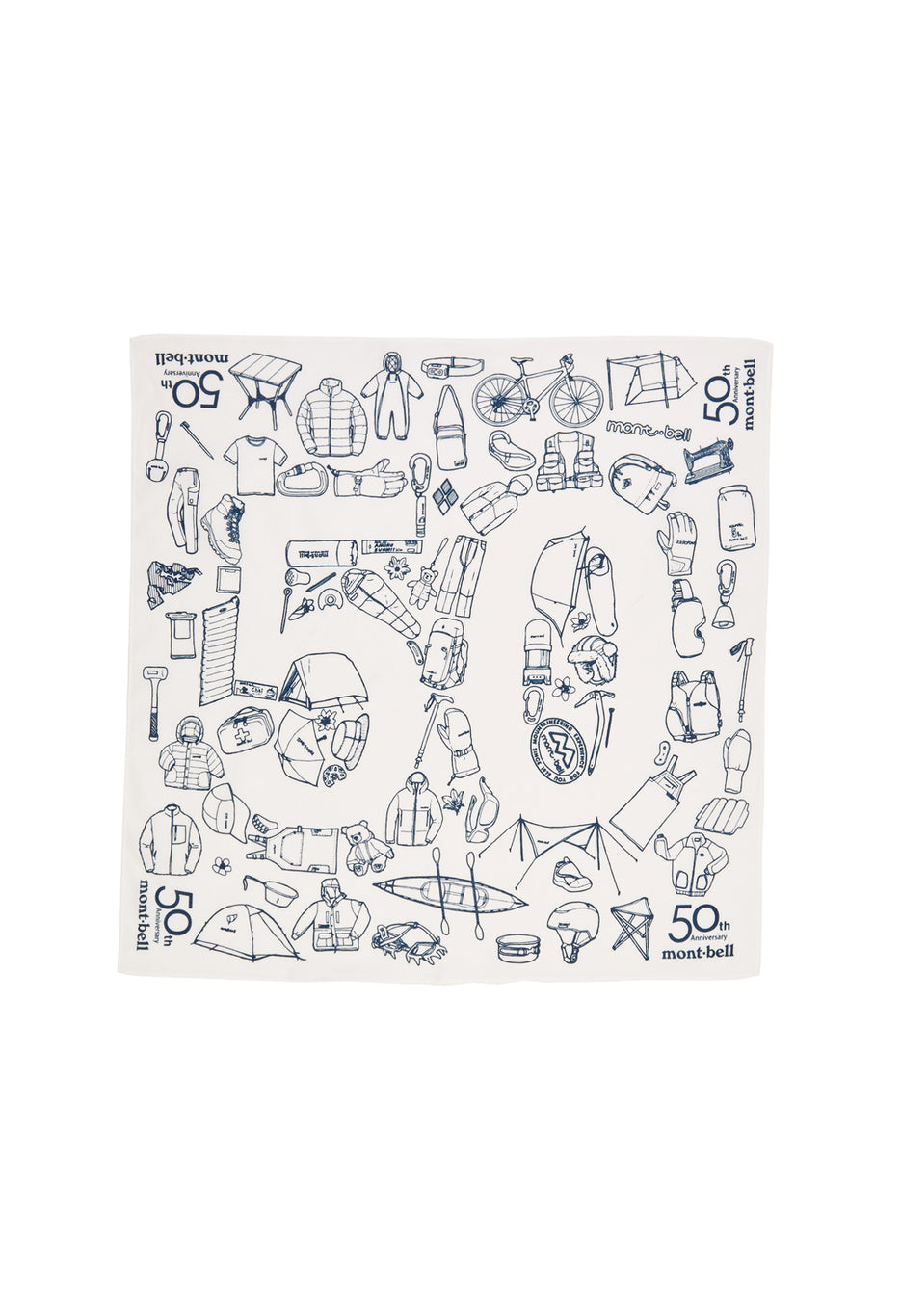 Montbell 50th Anniversary Bandana - White