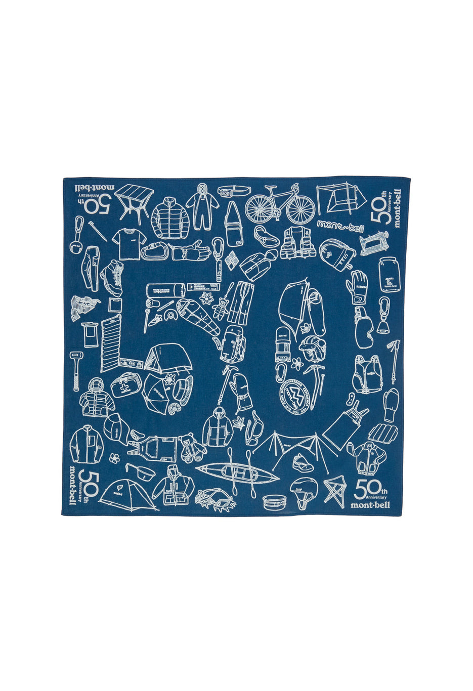 Montbell 50th Anniversary Bandana - Navy